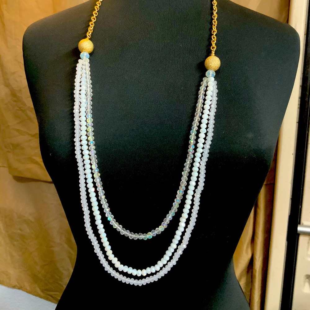 Beautiful Crystal 3 Strand Necklace